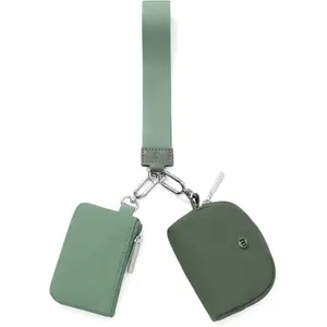 Wallet Mini Zip Around Wristlet Wallets for Women Detachable Dual Pouch Wristlet Portable  Purse Small Wallets