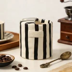 Coffee Mug Espresso Cup 10oz Ceramic Coffee Mugs Porcelain Coffee Cup Hand-Painted Striped Art Multiple Use for Kitchen, Dining