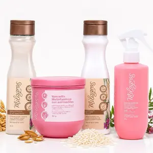 Nourishing Multivitamin Haircare Kit - 400ml Cleanser Shampoo, 400ml Moisturizer Conditioner, 450ml Restore Mask, 250ml Martina Heat-Protective Detangler (4-Piece Pack)