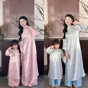 Áo Dài Mẹ Và Bé MB1 / Family Ao Dai ( Set Mẹ Và Bé Gái) Vietnamese Size / Áo Dài Cách Tân Truyền Thống Việt Nam / Women Ao Dai / Girl Ao Dai / Áo Dài Tết / Luna Ao Dai