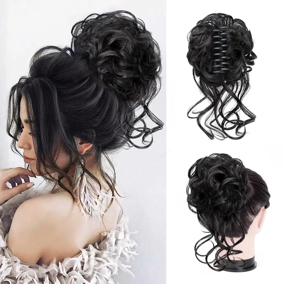 Vigorous Messy Buns Hair Pieces for Womem Fake Hair Bun Extensions Clip in Ponytail Natural Hair Extensions Hairpieces for Womens