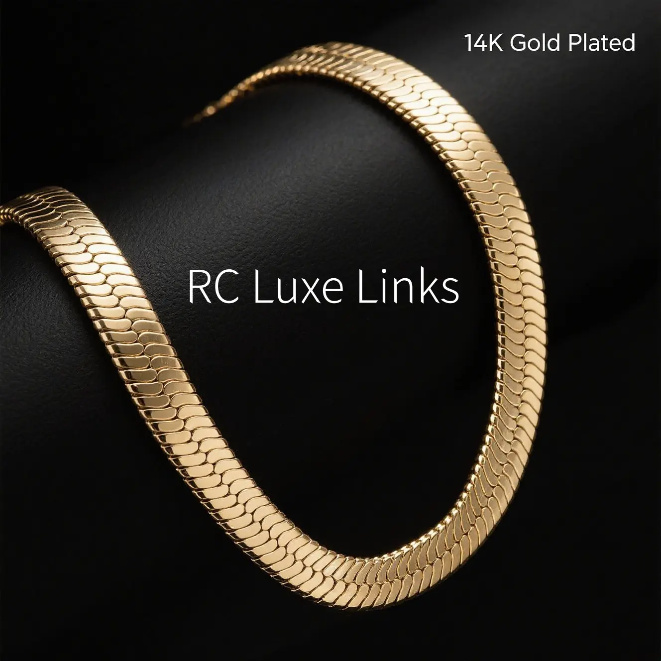 7mm Gold Blade Chain Necklace for Men | 14K Gold Plated Miami Style Chain | Hip Hop Luxury Streetwear Jewelry