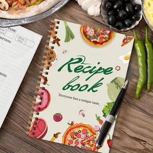 Double-Page Spiral Recipe Notebook, Kitchen Cookbook with Index, Ingredient & Step Recording, Cooking Notes, Home Organization Planner, Durable Notebook