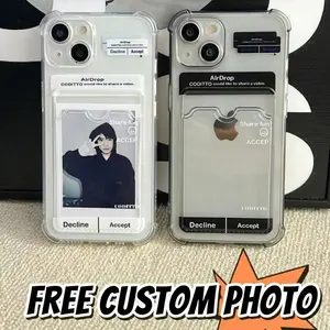 AirDrop Custom Photo Phone Case | Clear Shockproof Cover + FREE Personalized Picture Insert | Couple & BFF Gift