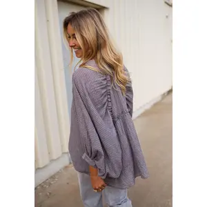 Grey Checkered Sofia Shirt