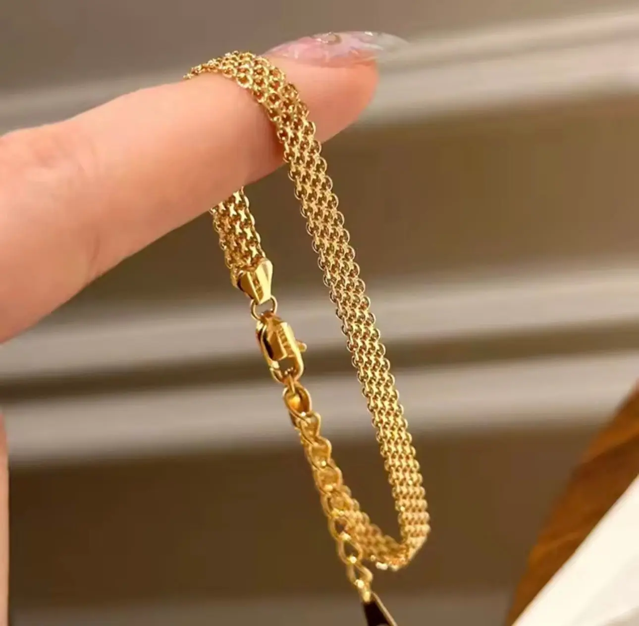 Luxe Multi-Strand Mesh Bracelet – 18K Gold Plated Stainless Steel