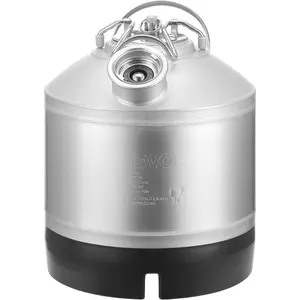VEVOR Corny Keg, 5 Gallon Ball Lock Keg, SUS304 Cold Brew Kegs with Dual Rubber Handles Heavy-Duty Rubber Bottom, Brewing Equipment for Home Brewing Party, 1 PCSVEVOR Super Brand Day