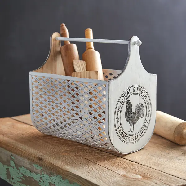 Local Fresh Farmer's Market Produce Basket, Lightweight and Durable, Ideal for Storing Fruits and Vegetables - Organiser