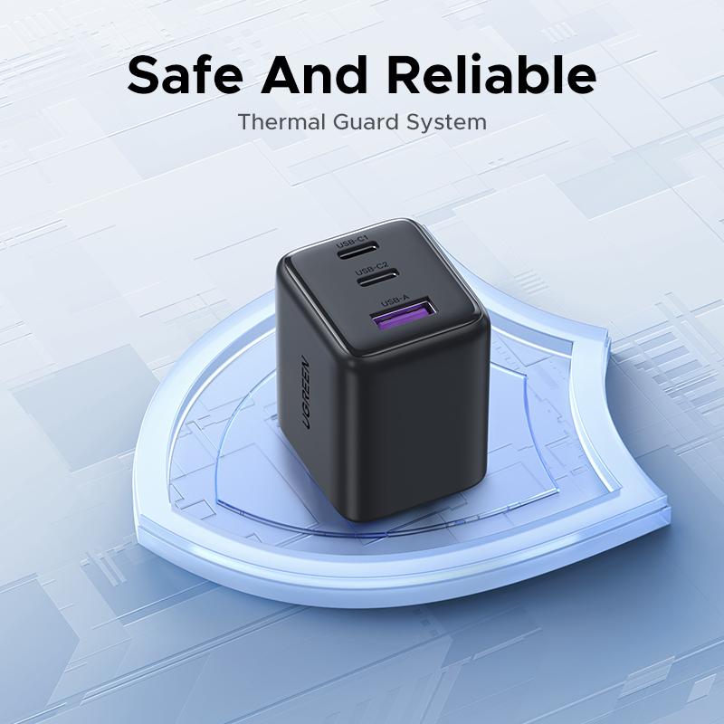 UGREEN 30W 2C1A/20W 1C1A GaN PPS Compact Fast Wall Charger Block USB-C Power Adapter for iPhone Galaxy S25/S24/S23 with Free Gift US Plug 2 USB C + 1 USB A，TikTokShopHolidayHaul