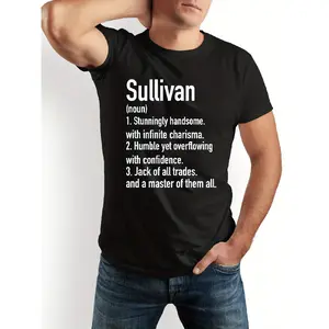 men's wear flash sale Men's Funny Sullivan Definition Humor T-Shirt - 100% Crew Neck Short Sleeve Tee with Bold White Print, Casual Comfort Fit, Machine Washable - Funny Tshirts for Casual Attire, Gift for Men, Dads, Friends (Black & White)