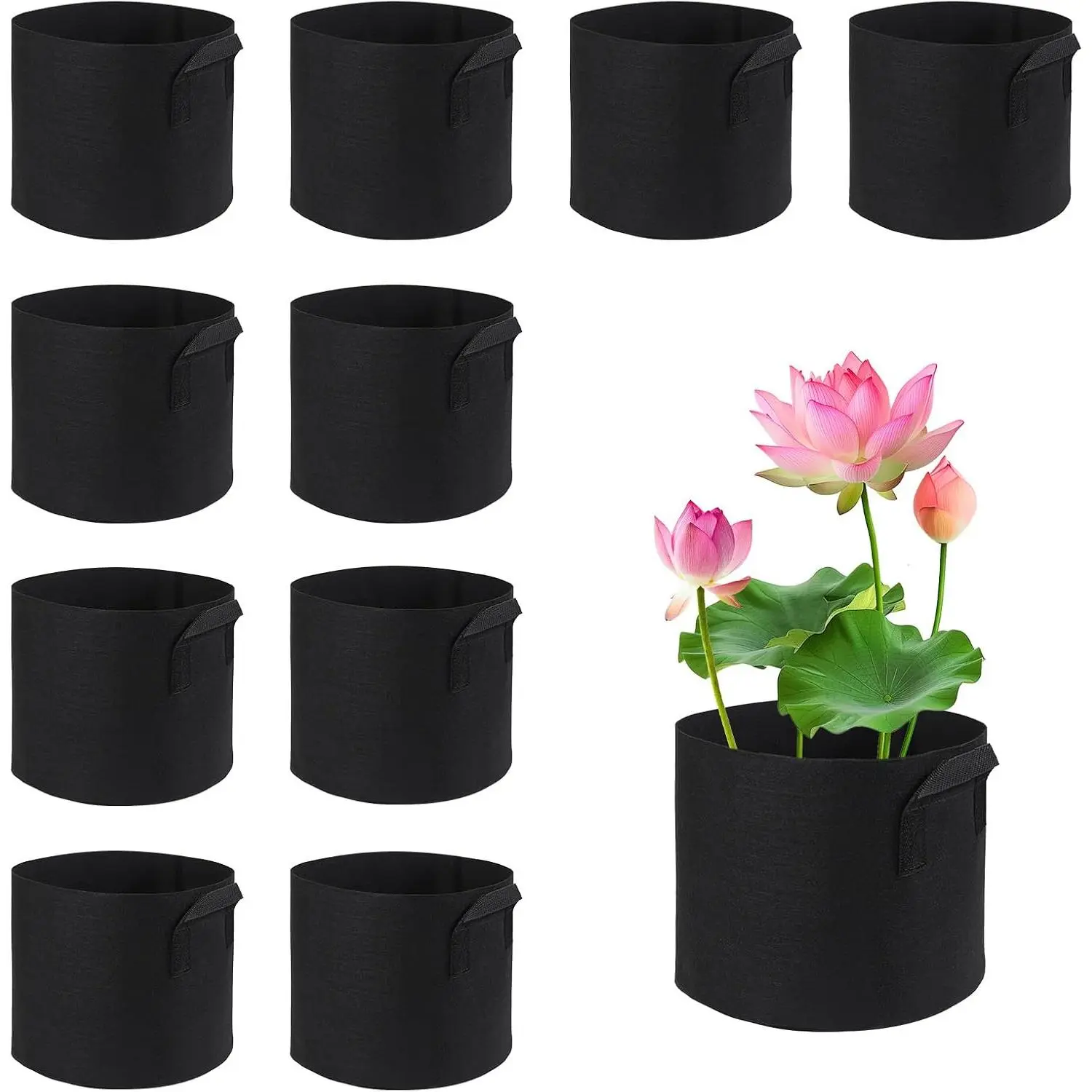 10 Pack Lily  Pots for Pond, Aquatic Pond Planter for Pond  Pond  Basket Grow Bags for Pond, Aquatic , Potato, Carrot, Onion, Flower (1 Gallon)