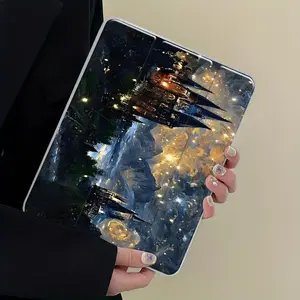 Starry Sky Castle Pattern Tablet Case, Portable Tablet Protective Cover with Pencil Holder, Tablet Accessories Compatible with iPad
