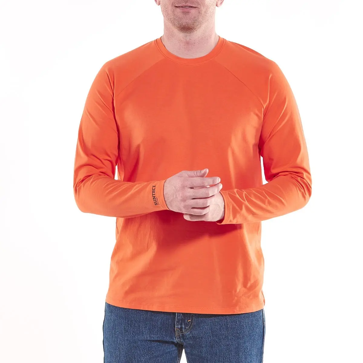 Men's UPF 50+ Contractor Long Sleeve Tee | Zone Orange
