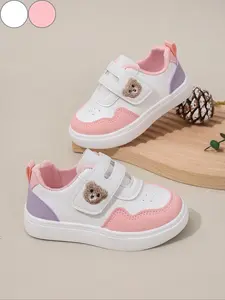 Cartoon Bear Design Velcro Sneakers, Casual Trainers, Casual Comfortable Sports Shoes for Girls, Soft Comfortable Wear-resistant Shoes for Outdoor Sports Walks