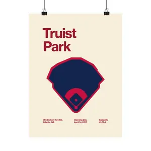 [UNFRAMED POSTER] Atlanta Poster - Truist Park Print - Wall Art - Baseball Home Decor - Sports Wall Hanging - Sports Fan Gift