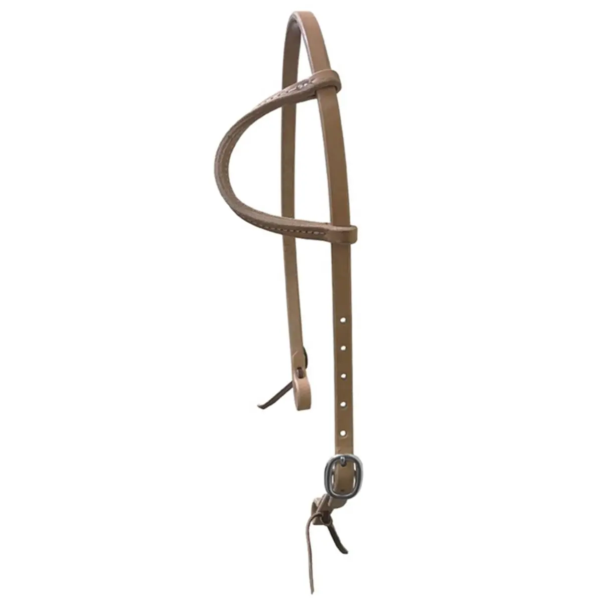 212 MAIN Equestrian 1-Ear Sliding Jacks Headstall Harness, Adjustable Size, Double-Stitched Natural Leather, Durable Chrome Hardware, 1-Ear Strap, Lace Tie Ends Gear, One Ear Strap