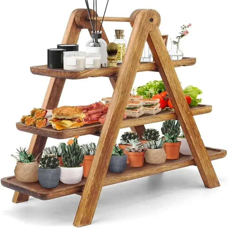 3 Tier Acrylic Serving Tray Set Clear Tiered Food Display Stand for Buffet, Dessert Table, Kitchen Counter Organizer, Coffee Bar, Restaurant & Home Decor
