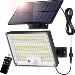 Outdoor Solar Light, 172 LED 3-Mode Split-Type Motion Sensor Outdoor Light with Remote Control, Outdoor Solar Wall Light for Courtyards, Patios, Gardens, and Garages, Outdoor Floodlight, Solar Security Lights