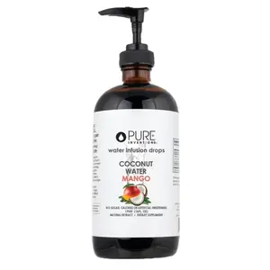Pure Inventions Premium Coconut Water Mango Premium Water Infusion Drops – Sugar-Free Hydration, Zero Calories, No Artificial Sweeteners, Clean Ingredients – 500 Servings