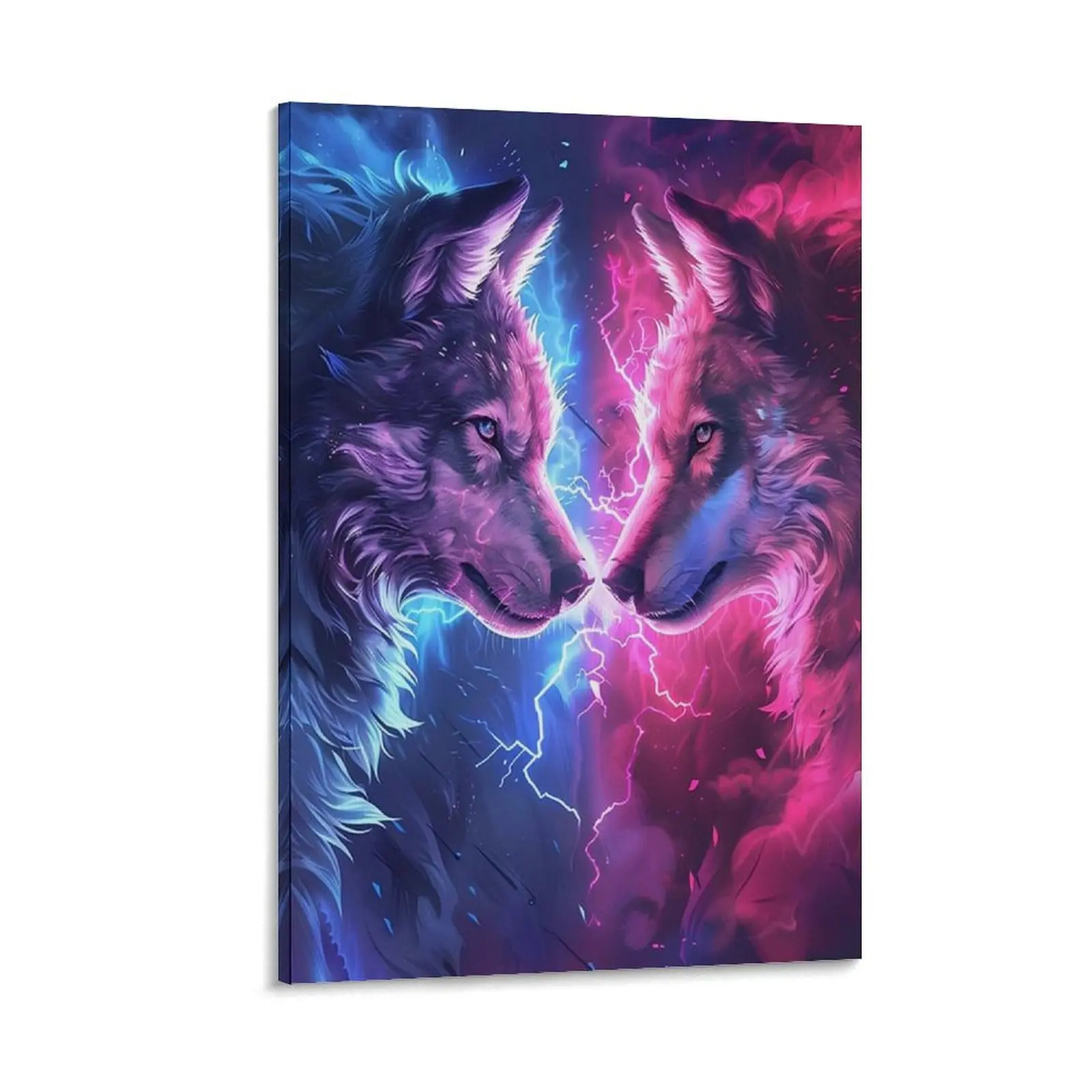 Fantasy Wolf Decor Wall Art Wolf Wall Decor Wolf Poster Poster Canvas Wall Art For Bedroom Decor Bar Office Room Decor Gift