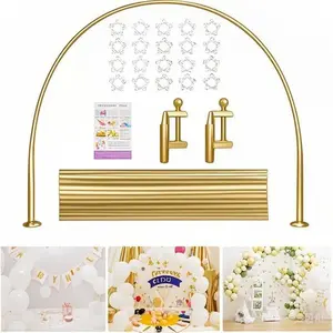 White Balloon Arch Stand Kit for Party Decorations - Adjustable Frame for Graduation Wedding Birthday Baby Shower - Reusable Easy Assembly Decoration - Lightweight Portable Table Centerpiece Christmas Glass Halloween Set