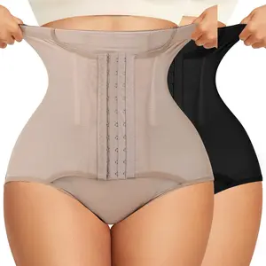 Women's High Waist Tummy Control Shapwear Panties Fajas Waist Trainer Butt Lifting Body Shaper Shorts Underwear With 3 Hooks Womenswear Ladies Shapewear Bottoms for Daily Wear Lace Abdominal Belt