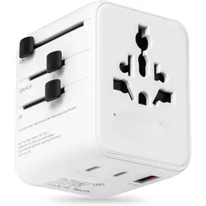 International  Power Adapter - Universal Plug for , UK, , Asia, AUS, 100+ Countries | 2 USB-C & 1 USB-A