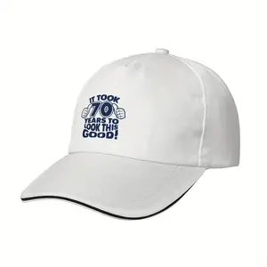 70th Birthday Funny Vintage Baseball Cap for Men & Women – "It Took 70 Years to Look This Good!" Trucker Hat, White with Blue Lettering, Lightweight Polyester, Perfect Gift for Daily Use or Special Occasions, Special Occasion Headwear |   Cap |   Cap
