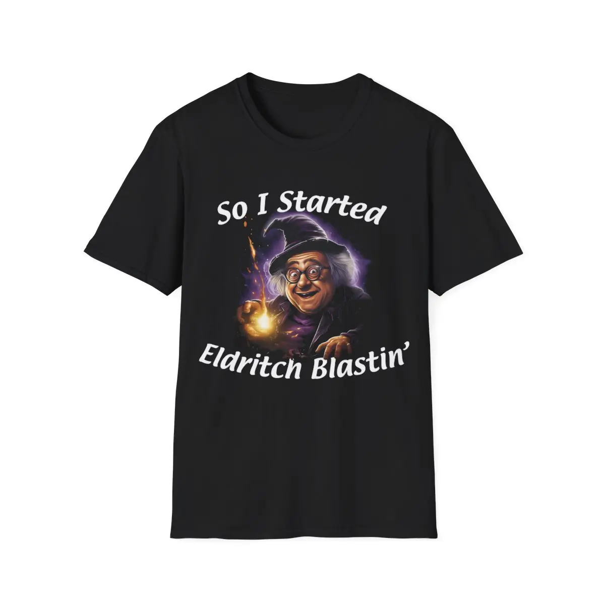 Danny the Warlock Black T-Shirt, Eldritch Blast Spellcaster Shirt, Funny D&D Enthusiast Apparel, DnD Gift Tee for Him, DnD Gift Tee for Her