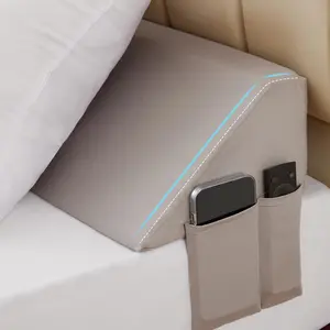 Queen Wedge Pillow Headboard, Bed Wedge Pillow for Headboard, Bed Gap Filler Queen- Fill The Gap (0-7") (Gray, 60"x10"x6")