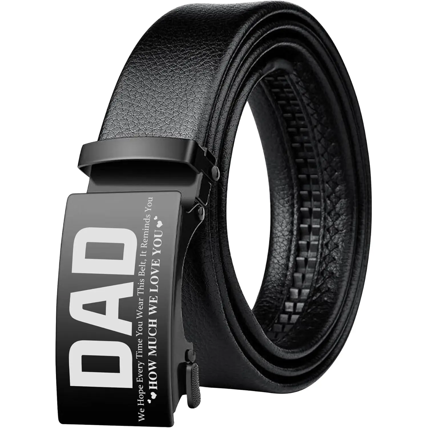 Personalized Ratchet Leather Belt Reminder We Love You for Dad Custom Name Monogram PU Leather Gift for Dad Husband