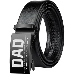 Personalized Ratchet Leather Belt Reminder We Love You for Dad Custom Name Monogram PU Leather Gift for Dad Husband