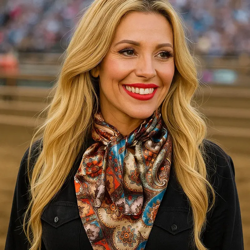 35X35"  Tan & Cream Paisley Wild Rag / Scarf WR907