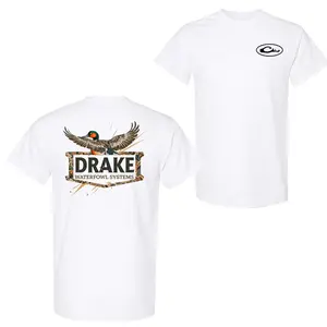 Cotton - Drake T-Shirt,Winged Teal Duck Hunting Graphic Tee, Flying Duck Camo Wildlife Shirt, Southern Outdoor Hunting Apparel for Hunters, Vintage Style T-Shirt ,Graphic tee for men and women,gift for him and herOversizedTee UnisexTshirt