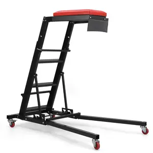 Heavy Duty Adjustable Automotive Engine Creeper Seat - Collapsible, 400lb Capacity, for Car, Truck, RV Maintenance, Workshop & Home Repair 6 Caster Wheels, High Top Design - Great