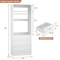 Closet System with 3 Wood Drawers