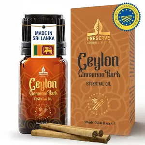 Pure Ceylon Cinnamon Bark Essential Oil, GI Certified G2/76/340, 100% Ceylon True Cinnamon Extract Oil, Undiluted Therapeutic Grade for Diffuser, Food Grade, 10ml (0.34oz)