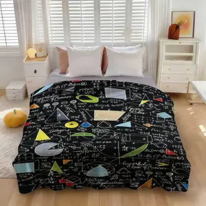 Math Formulas & Geometry Chalkboard Throw Blanket ,  STEM Lover Gift  , Engineer & Teacher Gift