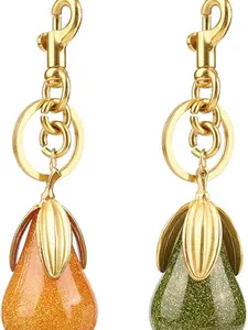 Pear Bag Charm Keychains Pear Accessories Gifts Cute Fruit Keyring Birthday Christmas Valentine Gifts for Women