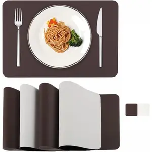 Colourtree Placemats and Coasters, Placemats Set of 4 Placemats and Coasters Dual Sided Table Mats Stain Resistant Placemats for Dining Table