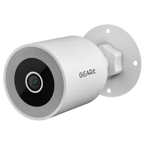 GEARit Wifi Outdoor Security Camera HD Video IP65 Weatherproof Motion Detection Color Night Vision Wired Surveillance with Cloud & Local Storage Recording and Two-Way Audio Card Protection
