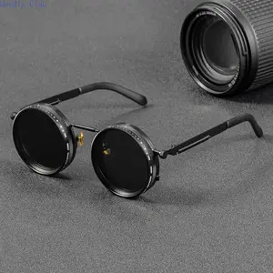 Viral Camera Lens Style Adjustable Dimming Polarized Sunglasses for Men and Women, Retro Steampunk Round Eyewear with Variable ND Filter Effect, UV Protection Shades for Photography, Fishing & Outdoor Use