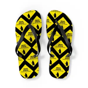 Beer Ahead Flip Flops Fun Summer Footwear Beach Sandals BBQ Party Essentials Gift for Beer Lovers Lightweight Comfortable Slip Resistant