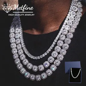 12MM Bling Iced Out Chains for Men Tennis Necklaces-Mens Hip Hop Baguette Tennis Chains 16-24 Inches