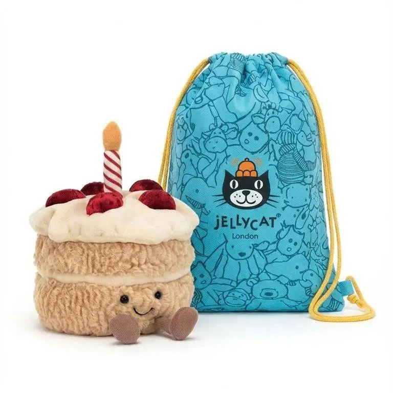 Jellycat Amuseables Birthday Cake Teddy Bear – Soft Rainbow Cake Plush Toy, Funny Cute Birthday Gift for Kids, Girls & Collectors