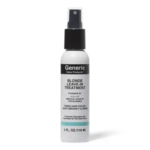 Generic Value Products Blonde Leave In Treatment, Ideal for Blondes to Fight Brassiness, Enhances Shine and Manageability, Defrizzes, Detangles, 4 Oz