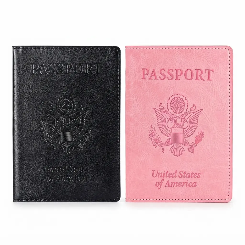 2 Pcs Passport Holder Covers | Ultra Slim PU Leather Passport Wallets for Men & Women | Travel Document Organizer Case