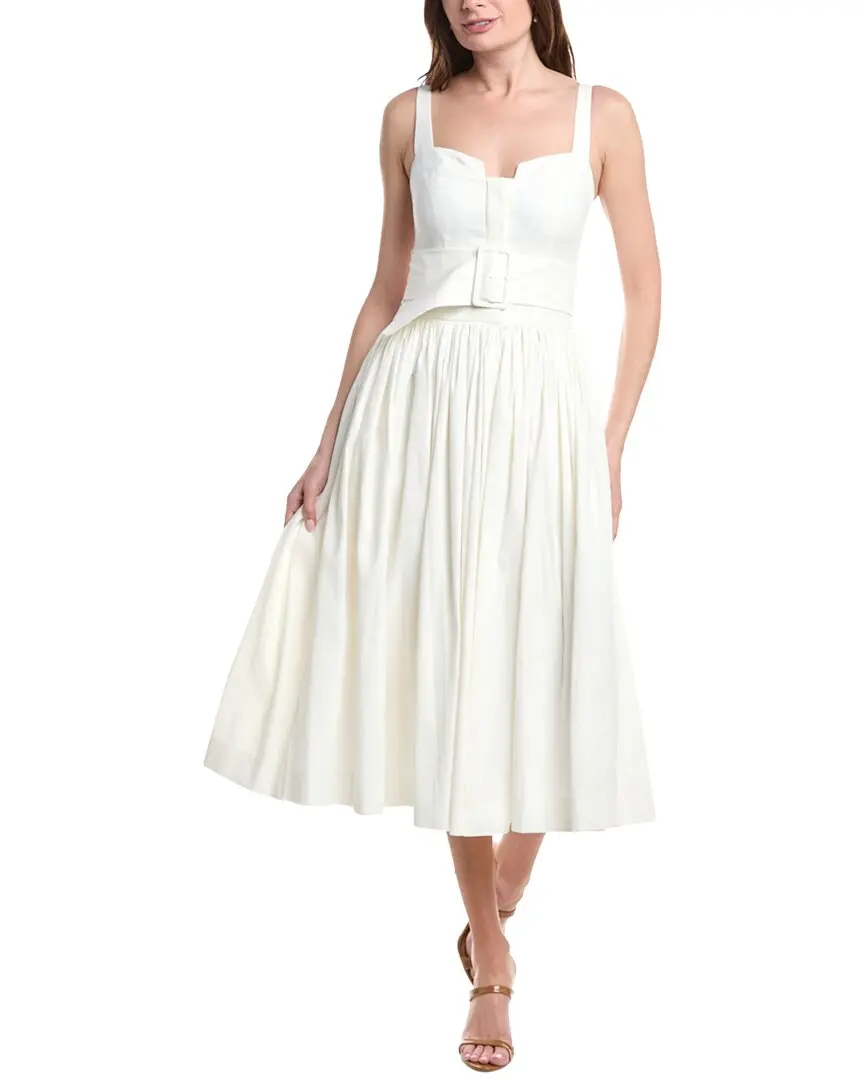 Rebecca Taylor Ottoman Linen-Blend A-Line Dress