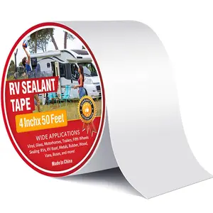 RV Roof Tape White, 4 Inch X 50 , RV Sealant Tape, Roof Patch Repair Tape for Camper Roof Repair, Trailer Roof Sealant, Stop Camper Roof Leaks, UV-Resistant, Weatherproof,Boat