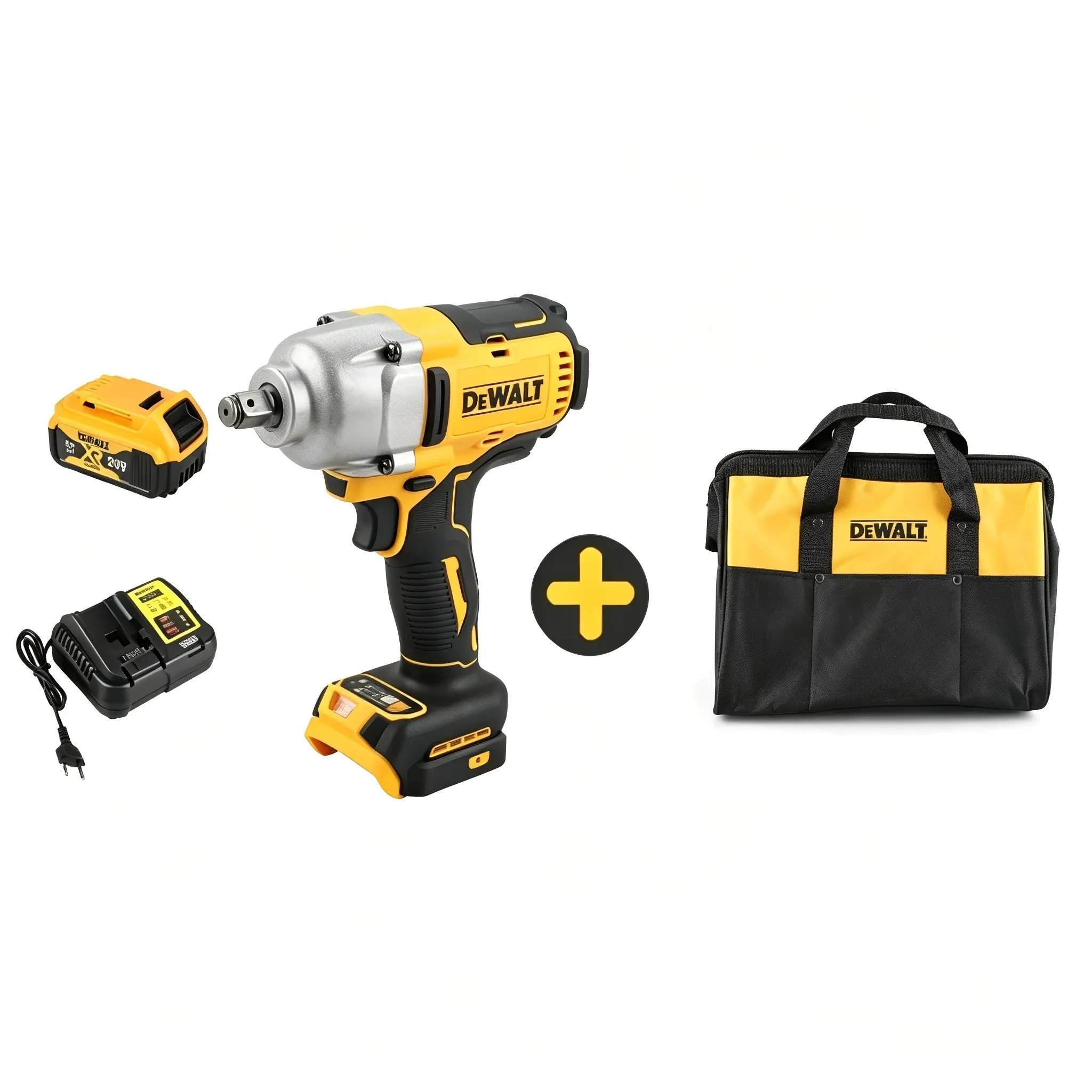 DEWALT DCF900 20V MAX XR Brushless Cordless Impact Wrench - 1/2-Inch Hog Ring Anvil, 2500 rpm, Cord-Free, High Torque Impact, Brushless Motor, Charger, Batteries, Rubber Grip for Skilled Tradespeople, Auto Repair, Fastening Bolts, Removing Rusted Nuts